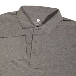 Solbari Long Sleeve Polo UPF50+ Solar Barrier Performance Grey Men M EUC